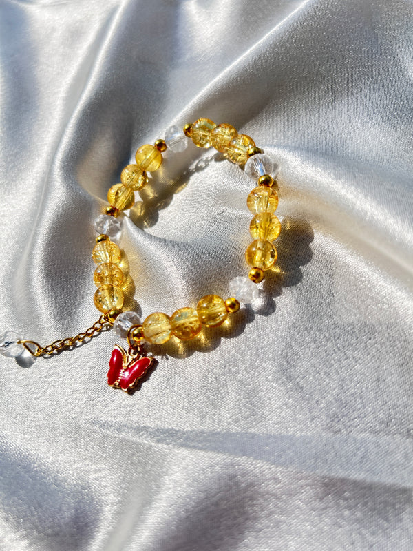 Red Butterfly Charm Crystal Bead Bracelet♥️🔆