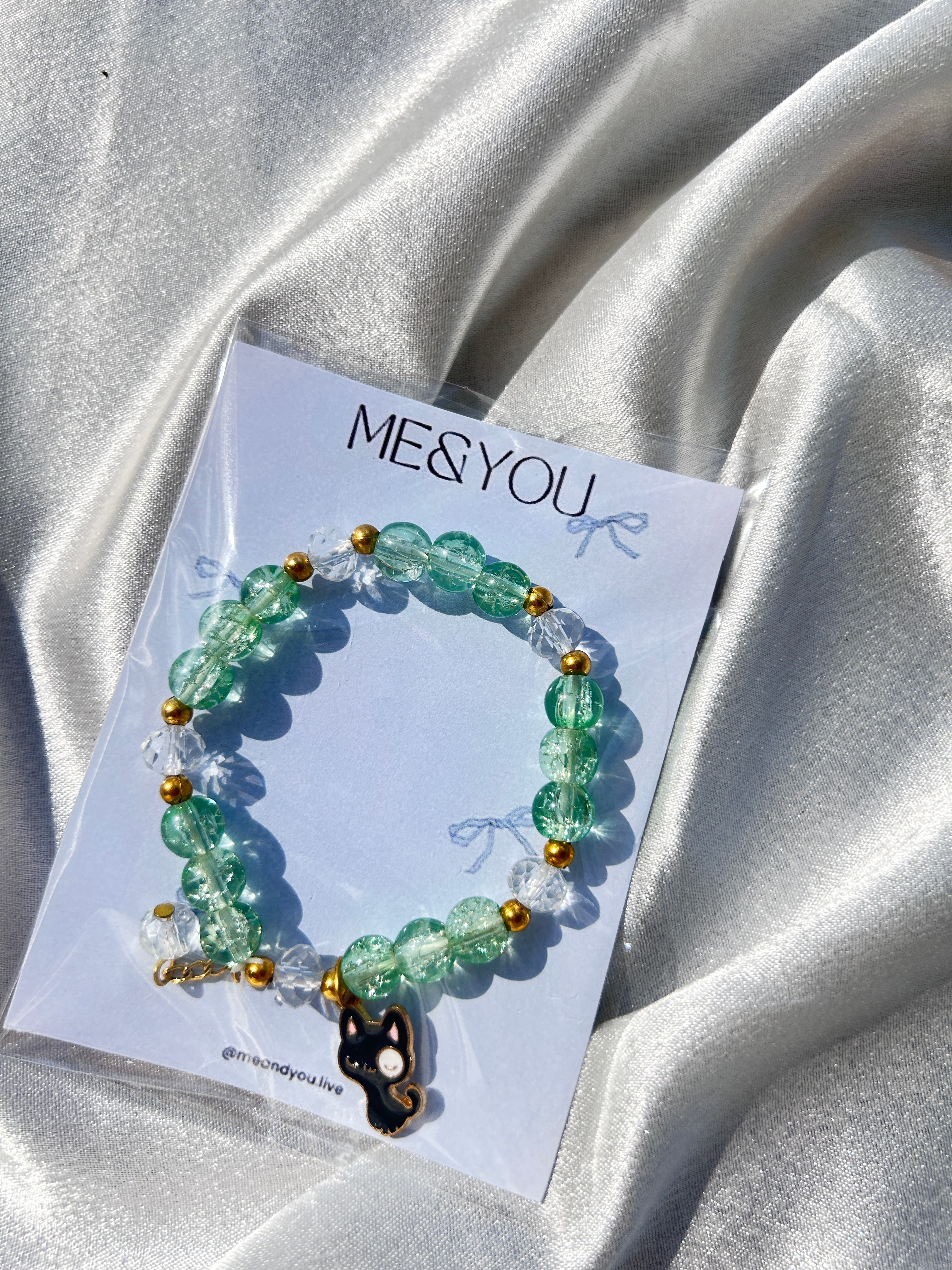Mint Cat Charm Bracelet 💚🐱