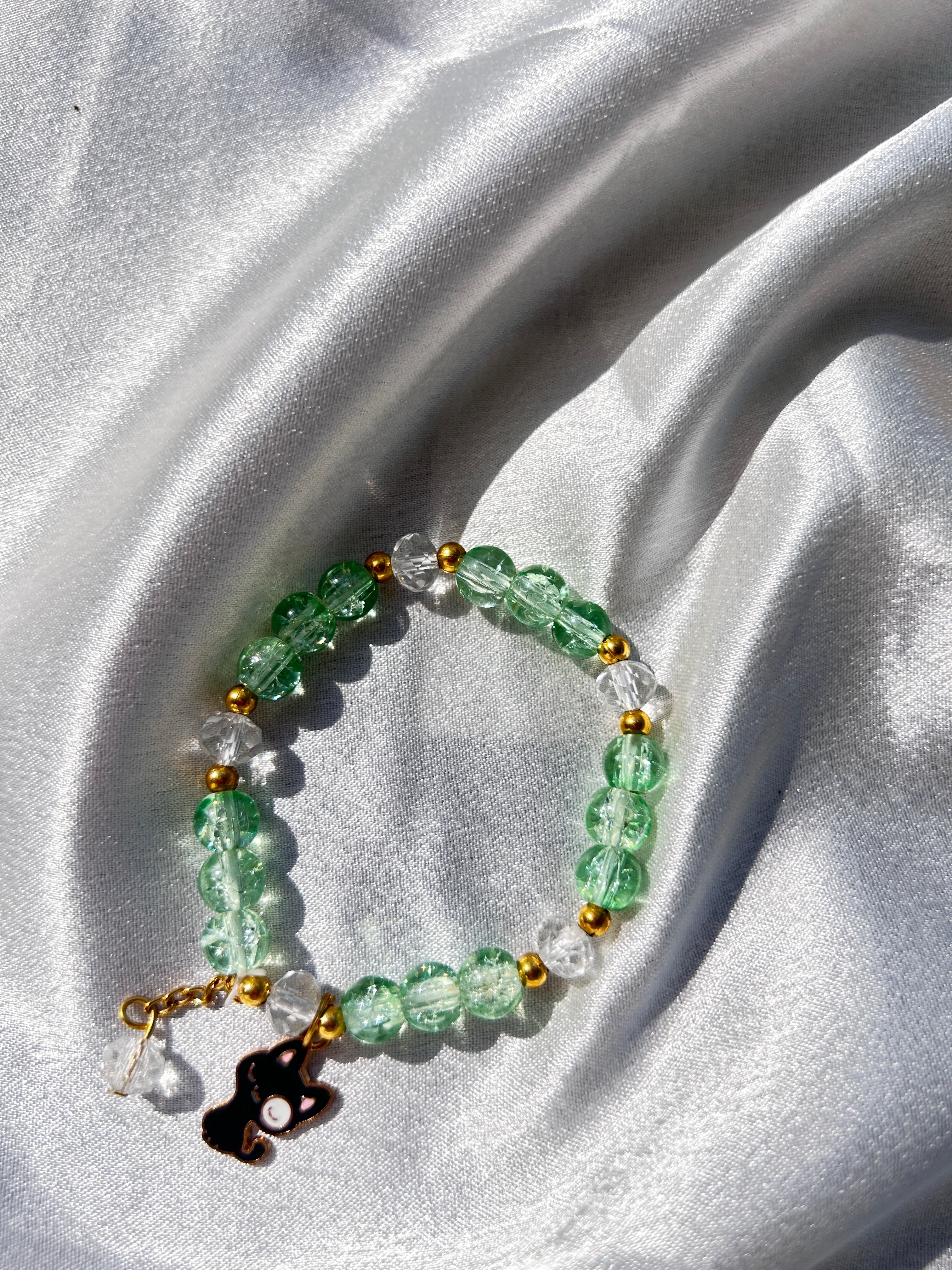 Mint Cat Charm Bracelet 💚🐱